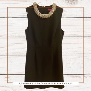 BETSY JOHNSON Black Sheath Holiday Dress